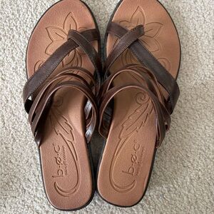 b.o.c. Brown Multi-Strap Slide Sandals